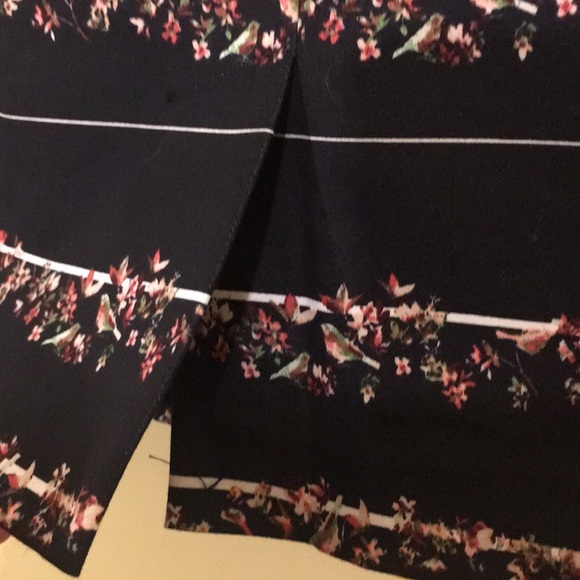 Worthington skirt pencil floral birds petite black - Picture 6 of 7